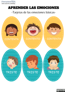 material para trabajar las emociones con niños tea