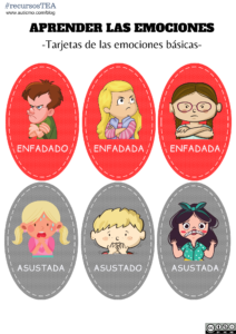 material para trabajar las emociones con niños tea